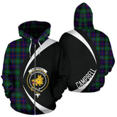 Campbell of Cawdor Modern Tartan Crest Zipper Hoodie - Circle Style
