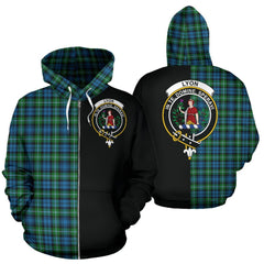 Lyon Tartan Crest Zipper Hoodie - Half Of Me Style