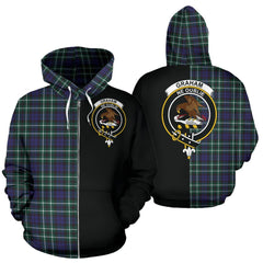 Graham of Montrose Modern Tartan Crest Zipper Hoodie - Half Of Me Style