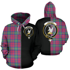 Lindsay Ancient Tartan Crest Zipper Hoodie - Half Of Me Style