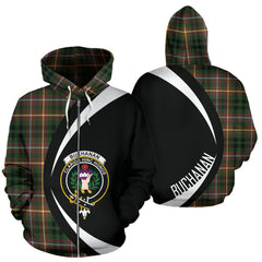 Buchanan Hunting Tartan Crest Zipper Hoodie - Circle Style
