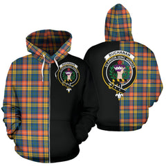 Buchanan Ancient Tartan Crest Zipper Hoodie - Half Of Me Style