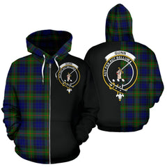 Gunn Modern Tartan Crest Zipper Hoodie - Half Of Me Style
