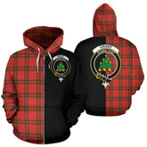 Grant Weathered Tartan Crest Zipper Hoodie - Half Of Me Style