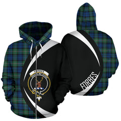 Forbes Ancient Tartan Crest Zipper Hoodie - Circle Style