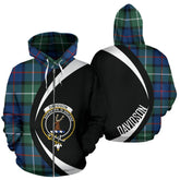 Davidson of Tulloch Tartan Crest Zipper Hoodie - Circle Style