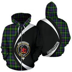 Farquharson Modern Tartan Crest Zipper Hoodie - Circle Style