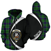Duncan Modern Tartan Crest Zipper Hoodie - Circle Style