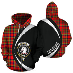 Hepburn Tartan Crest Zipper Hoodie - Circle Style