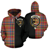 Drummond of Strathallan Tartan Crest Zipper Hoodie - Half Of Me Style