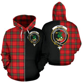 Seton Modern Tartan Crest Zipper Hoodie - Half Of Me Style