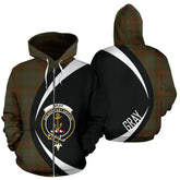 Gray Tartan Crest Zipper Hoodie - Circle Style