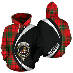 MacAulay Modern Tartan Crest Zipper Hoodie - Circle Style