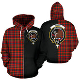 Innes Modern Tartan Crest Zipper Hoodie - Half Of Me Style