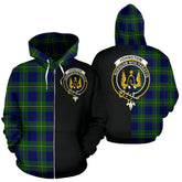 Johnston Modern Tartan Crest Zipper Hoodie - Half Of Me Style