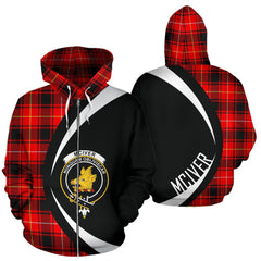 McIver Modern Tartan Crest Zipper Hoodie - Circle Style