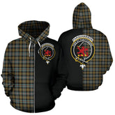 Farquharson Weathered Tartan Crest Zipper Hoodie - Half Of Me Style