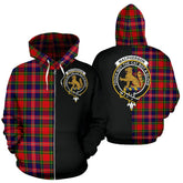 MacPherson Modern Tartan Crest Zipper Hoodie - Half Of Me Style