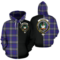 Kinnaird Tartan Crest Zipper Hoodie - Half Of Me Style