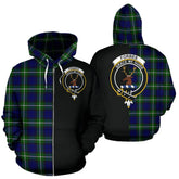 Forbes Modern Tartan Crest Zipper Hoodie - Half Of Me Style