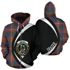 Fraser Hunting Modern Tartan Crest Zipper Hoodie - Circle Style