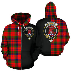 MacNaughton Modern Tartan Crest Zipper Hoodie - Half Of Me Style