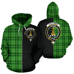 Galloway District Tartan Crest Zipper Hoodie - Half Of Me Style
