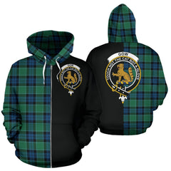 Graham of Menteith Ancient Tartan Crest Zipper Hoodie - Half Of Me Style