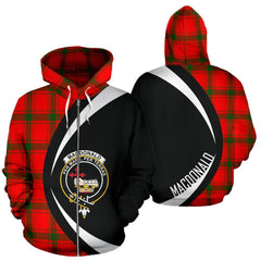 MacDonald of Sleat Tartan Crest Zipper Hoodie - Circle Style