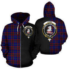 Home Modern Tartan Crest Zipper Hoodie - Half Of Me Style