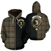 Stewart Hunting Weathered Tartan Crest Zipper Hoodie - Half Of Me Style