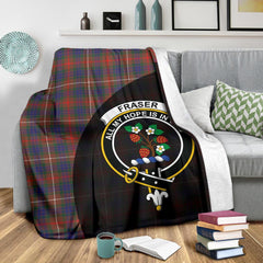 Fraser Hunting Modern Tartan Crest Blanket Wave Style