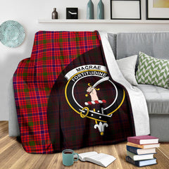 MacRae Modern Tartan Crest Blanket Wave Style