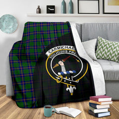Carmichael Modern Tartan Crest Blanket Wave Style