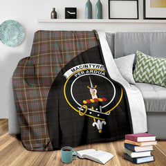 MacIntyre Hunting Weathered Tartan Crest Blanket Wave Style