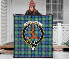 Sutherland Ancient Tartan Crest Quilt - SP