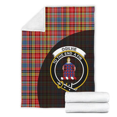 Ogilvie of Airlie Ancient Tartan Crest Blanket Wave Style