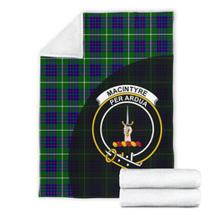 MacIntyre Hunting Modern Tartan Crest Blanket Wave Style
