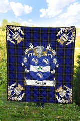 Swan Tartan Crest Premium Quilt - Gold Thistle Style SP