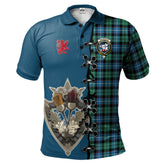 Galbraith Ancient Tartan Polo Shirt - Lion Rampant And Celtic Thistle Style