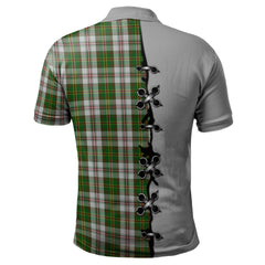 Hay White Dress Tartan Polo Shirt - Lion Rampant And Celtic Thistle Style