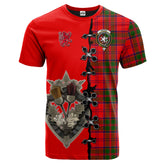 Heron Tartan T-shirt - Lion Rampant And Celtic Thistle Style