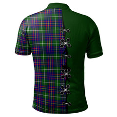 Inglis Modern Tartan Polo Shirt - Lion Rampant And Celtic Thistle Style