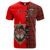 Innes Modern Tartan T-shirt - Lion Rampant And Celtic Thistle Style