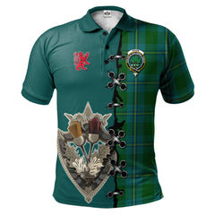 Irving of Bonshaw Tartan Polo Shirt - Lion Rampant And Celtic Thistle Style