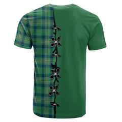 Kennedy Ancient Tartan T-shirt - Lion Rampant And Celtic Thistle Style
