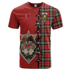 Kerr Ancient Tartan T-shirt - Lion Rampant And Celtic Thistle Style