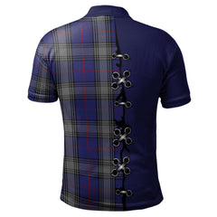 Kinnaird Tartan Polo Shirt - Lion Rampant And Celtic Thistle Style