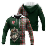 Lindsay Dress Red Tartan Hoodie - Lion Rampant And Celtic Thistle Style