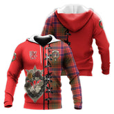 Lumsden Modern Tartan Hoodie - Lion Rampant And Celtic Thistle Style